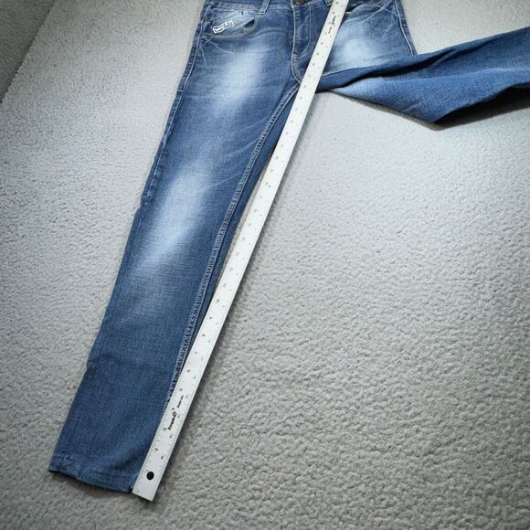 Gas Jeans Men 31x27 Blue Slim Faded Atelier Italian Design 1984 Whiskers Zip Fly - Picture 10 of 16